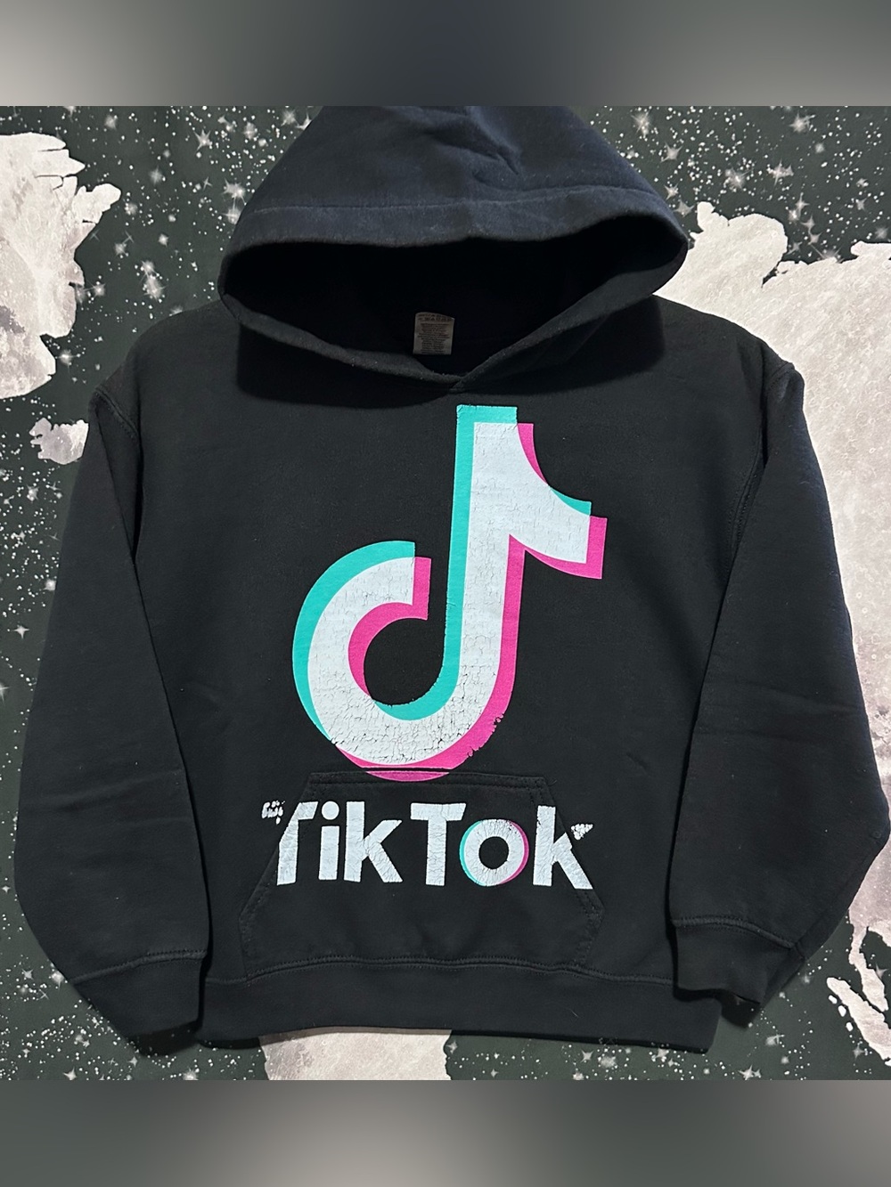 Tik Tok Front Logo Pullover Youth Hoodie